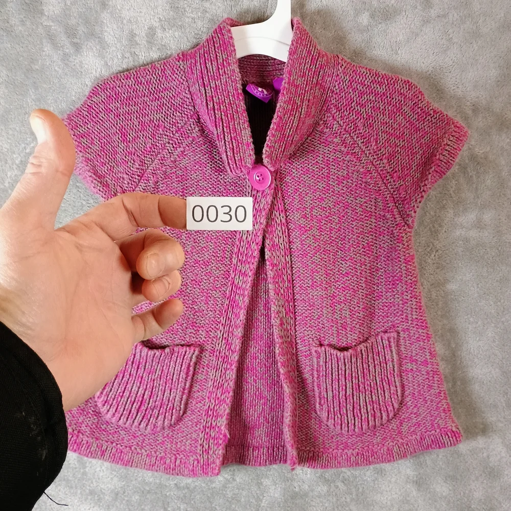 Charming Pink Knit Kids Cape Size Small